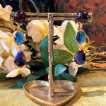 Boucles d'oreille pendantes bleu